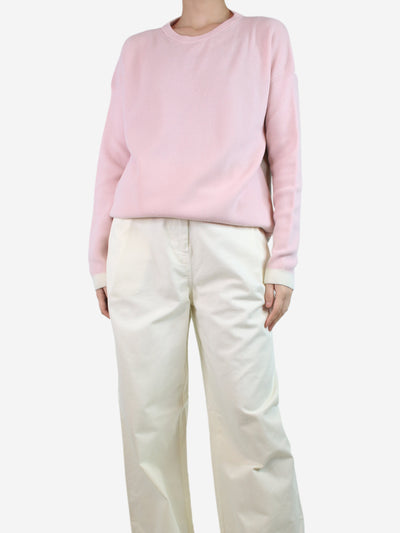 Pink two-tone wool jumper - size S Knitwear Chinti & Parker 
