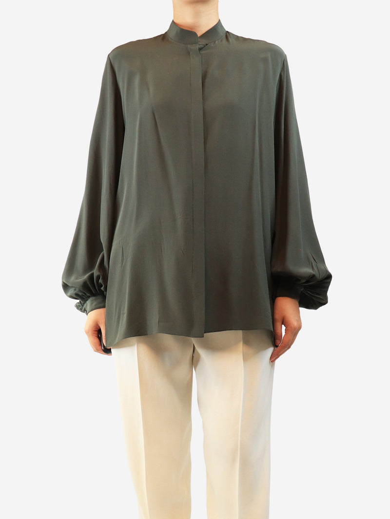 Khaki silk shirt - size S Shirt The Row 
