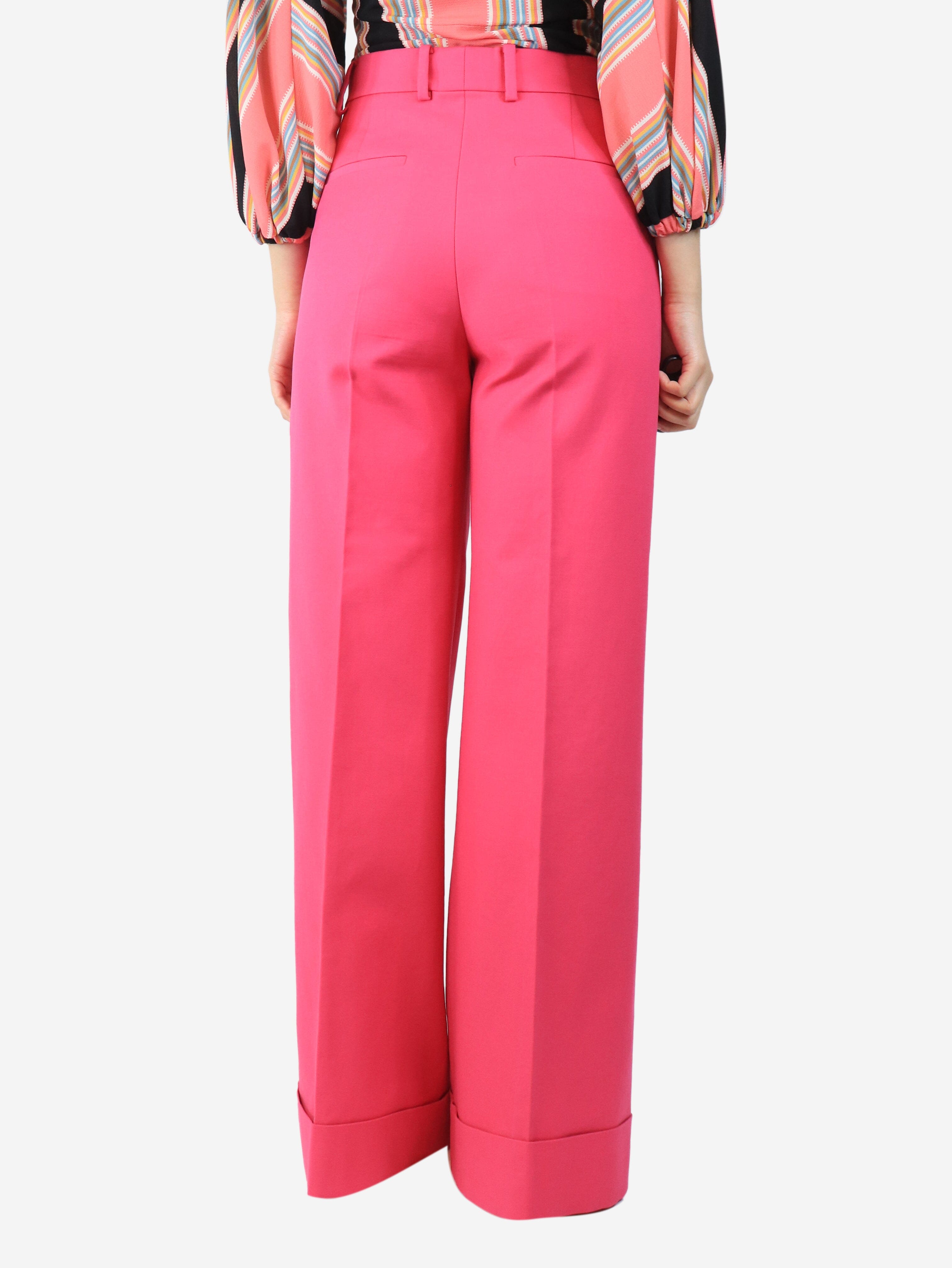 Hot pink wide-leg trousers - size UK 12 Trousers Khaite 