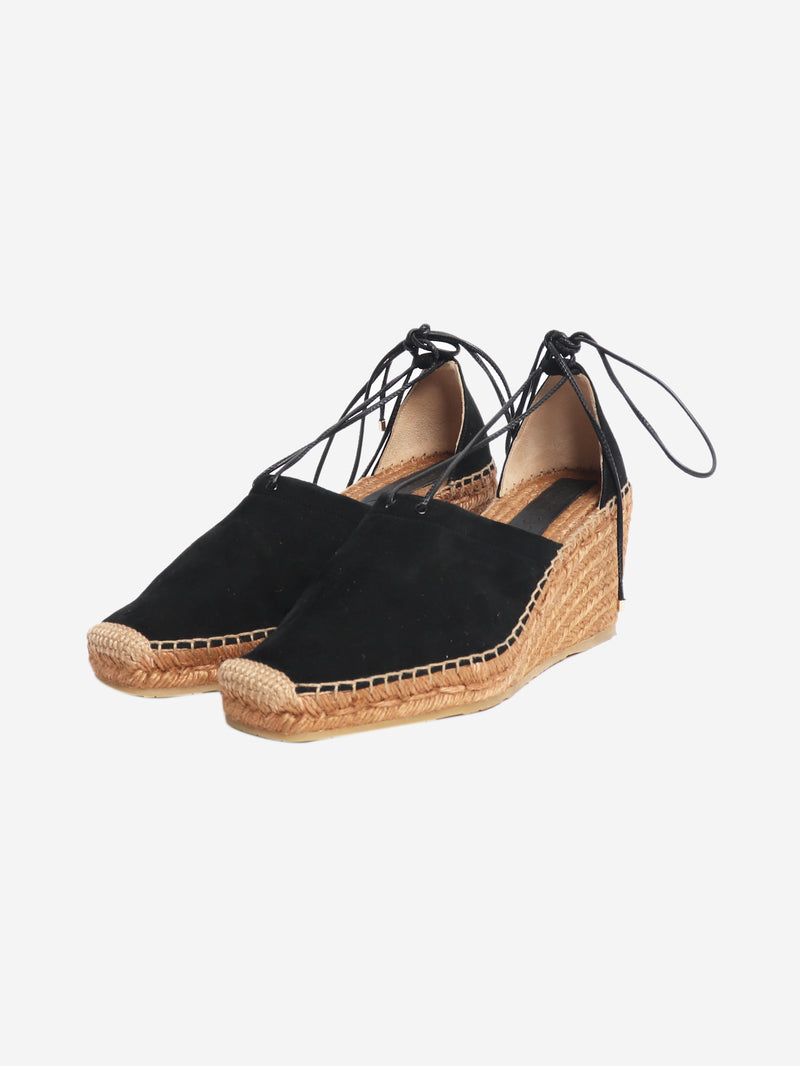 Black suede espadrille sandals - size EU 39 (UK 6)