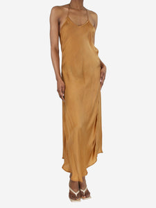 The White Raven Brown silk slip dress - size S