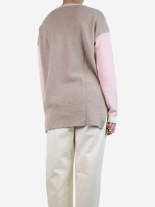 Chinti & Parker Pink two-tone wool jumper - size S