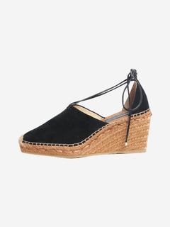 Black suede espadrille sandals - size EU 39 (UK 6)
