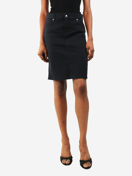 Black mini denim skirt - size UK 8 product image