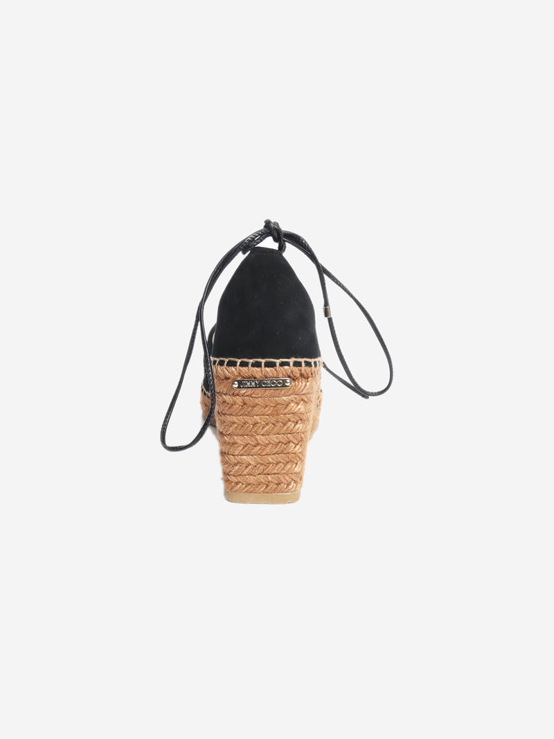Black suede espadrille sandals - size EU 39 (UK 6)