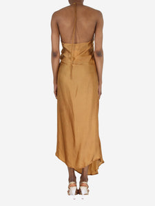 The White Raven Brown silk slip dress - size S