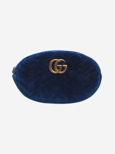 Gucci Blue velvet Marmont GG belt bag