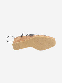 Black suede espadrille sandals - size EU 39 (UK 6)
