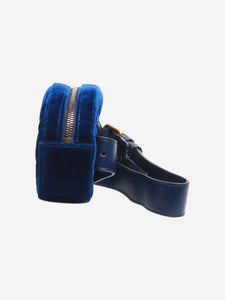 Gucci Blue velvet Marmont GG belt bag