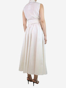 Giambattista Valli Cream floral printed sleeveless dress - size UK 14