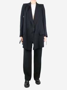 Ann Demeulemeester Black belted blazer - size UK 10