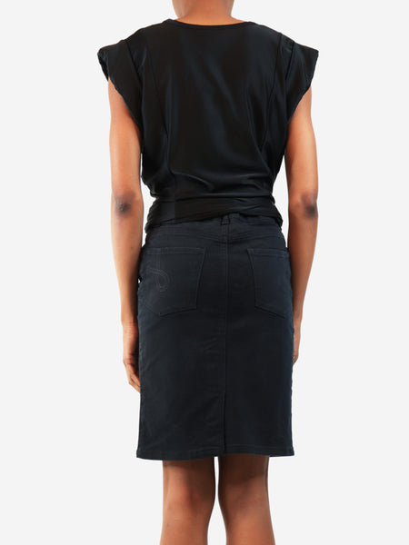 Black satin top - size UK 6 alternate image