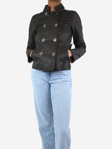 Burberry Black quilted crop jacket - size UK 8