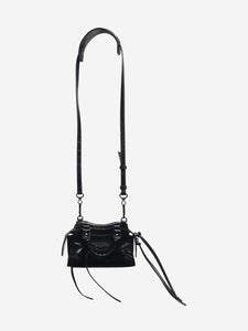 Balenciaga Black nano Neo Classic City croc-effect bag