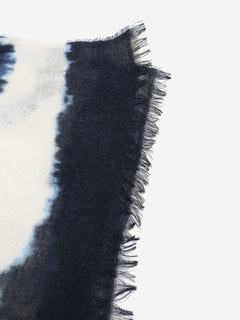 Blue and ivory tie-dye scarf Scarves Closed 