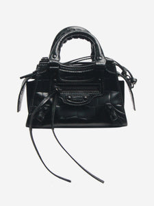 Balenciaga Black nano Neo Classic City croc-effect bag