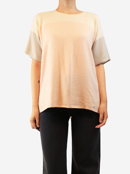 Pink baby cashmere knit top - size S product image