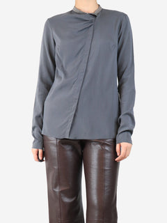 Grey silk blouse - size L Tops Brunello Cucinelli 
