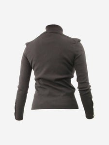 Chanel Black polo neck wool sweater - size FR 42