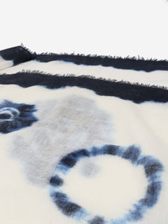 Blue and ivory tie-dye scarf Scarves Closed 