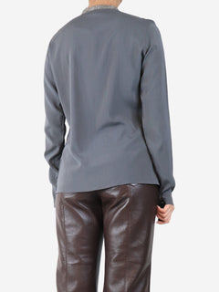 Grey silk blouse - size L Tops Brunello Cucinelli 