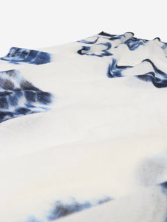 Blue and ivory tie-dye scarf Scarves Closed 
