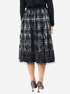 Comme Des Garçons Tricot Black and white tulle tissue de base flock skirt - size M
