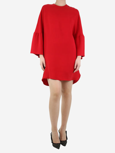 Red silk flare-sleeved dress - size UK 8 Dresses Valentino 