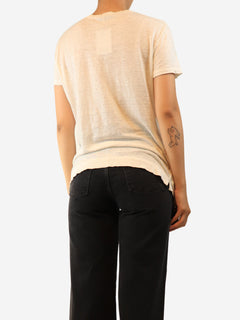 White linen t-shirt - size UK 16 Tops Loro Piana 