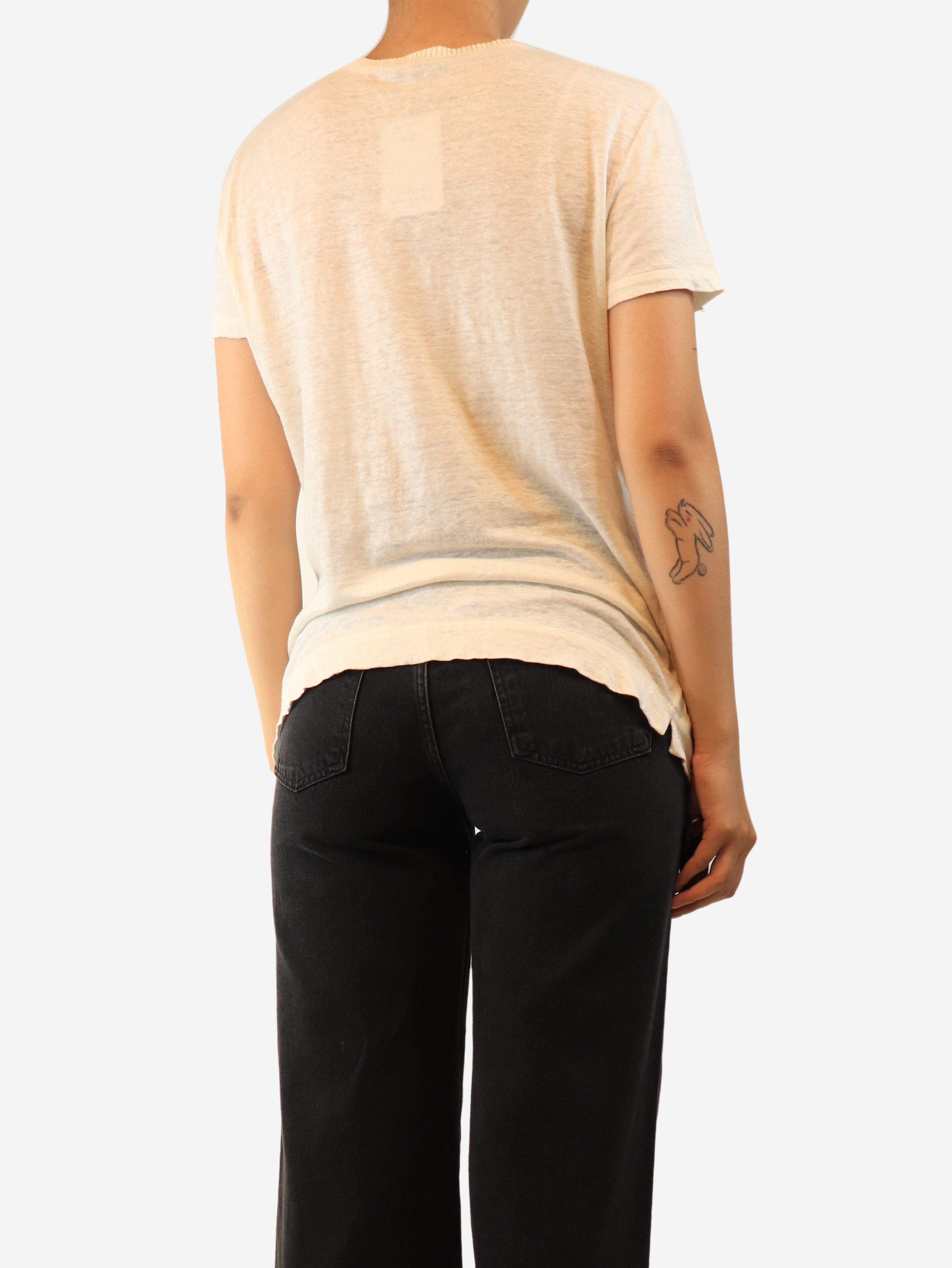White linen t-shirt - size UK 16 Tops Loro Piana 