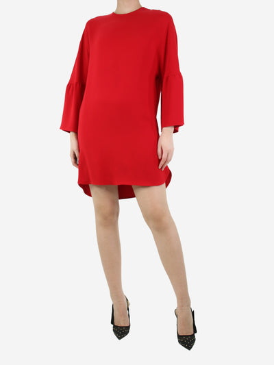 Red silk flare-sleeved dress - size UK 8 Dresses Valentino 