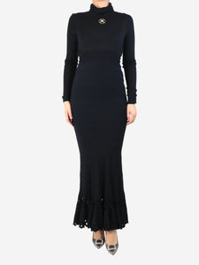 Alaia Black high-waisted scallop-hem skirt - size S