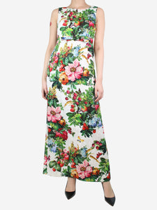 Dolce & Gabbana Multicoloured sleeveless floral printed dress - size UK 8