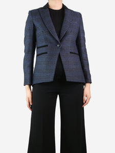 Veronica Beard Dark blue checkered wool blazer - size UK 10