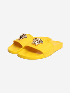 Yellow Medusa pool slides - size EU 38 Flat Sandals Versace 