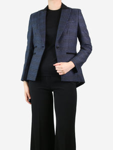 Veronica Beard Dark blue checkered wool blazer - size UK 10