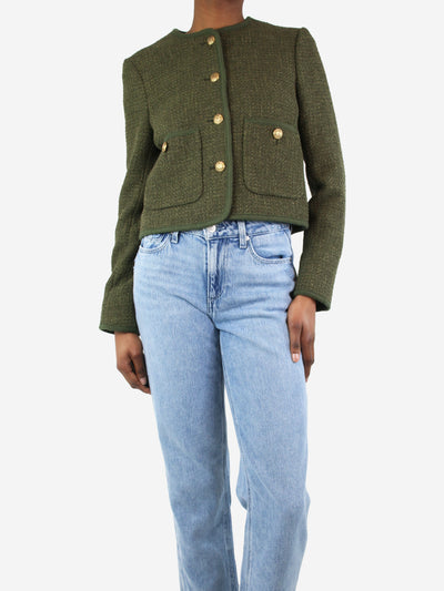 Green button boucle crop jacket - size UK 6 Coats & Jackets ME+EM 