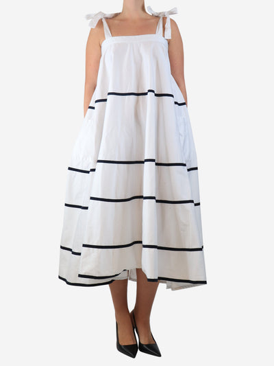 White contrast-striped sun dress - size M Dresses The Playa & Co. 