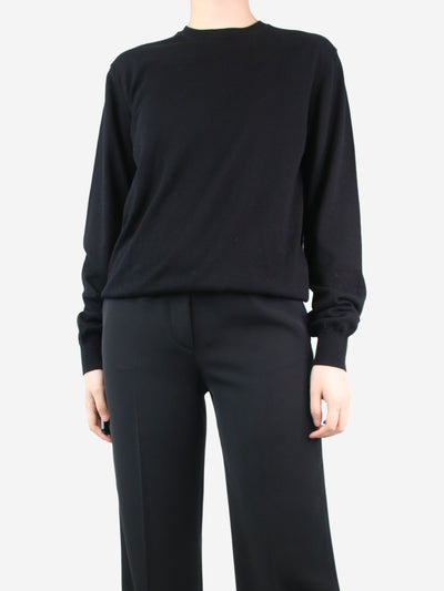 Black crewneck light-weight knit sweater - size IT 46 Knitwear Prada 