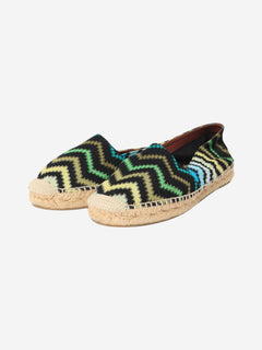 Green zig zag printed espadrilles - size EU 38 (UK 5) Shoes Missoni 