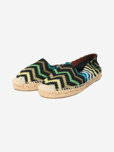 Missoni Green zig zag printed espadrilles - size EU 38 (UK 5)