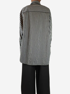 Camilla and Marc Black and ecru striped shirt - size UK 6