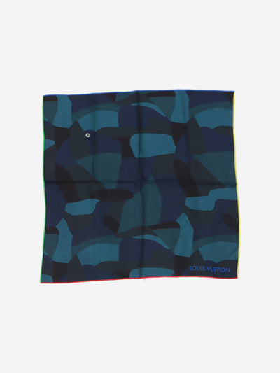 Blue and teal camouflage patterned scarf Scarves Louis Vuitton 