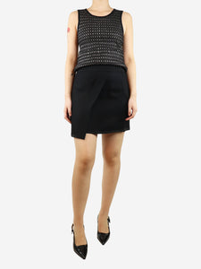 Proenza Schouler Black mesh mini skirt - size UK