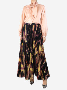 Altuzarra Black pleated maxi skirt - size UK 10