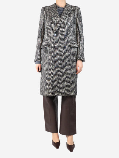 Black and ecru herringbone coat - size UK 14 Coats & Jackets Saint Laurent 