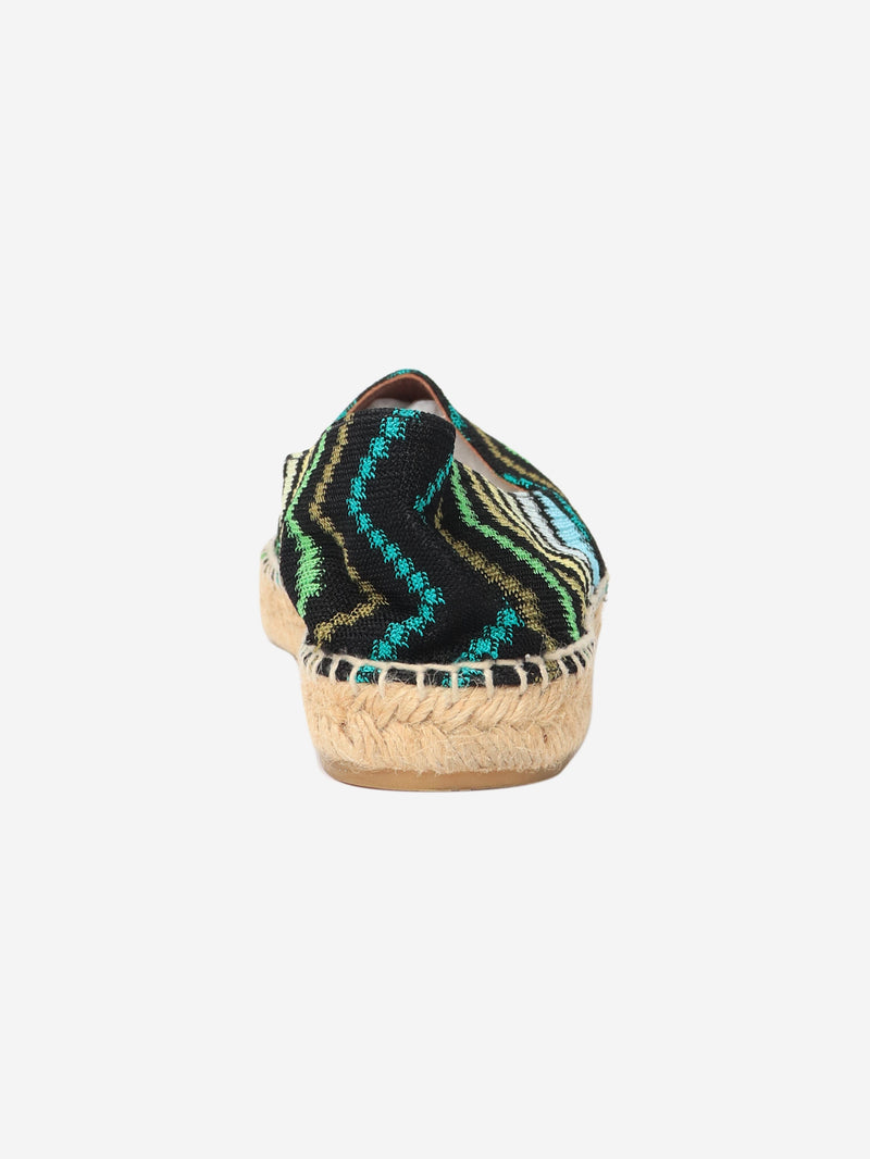 Green zig zag printed espadrilles - size EU 38 (UK 5) Shoes Missoni 