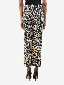 Weekend Max Mara Neutral cotton printed trousers - size UK 6