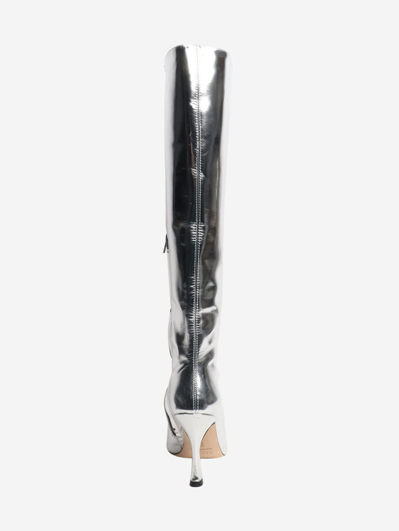 Chrome Cami leather knee-high boots - size EU 39 Boots Staud 