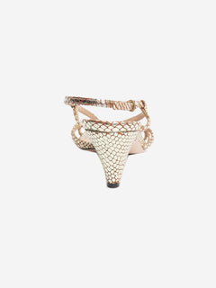 Gold snake printed heels - size EU 37.5 (UK 4.5)